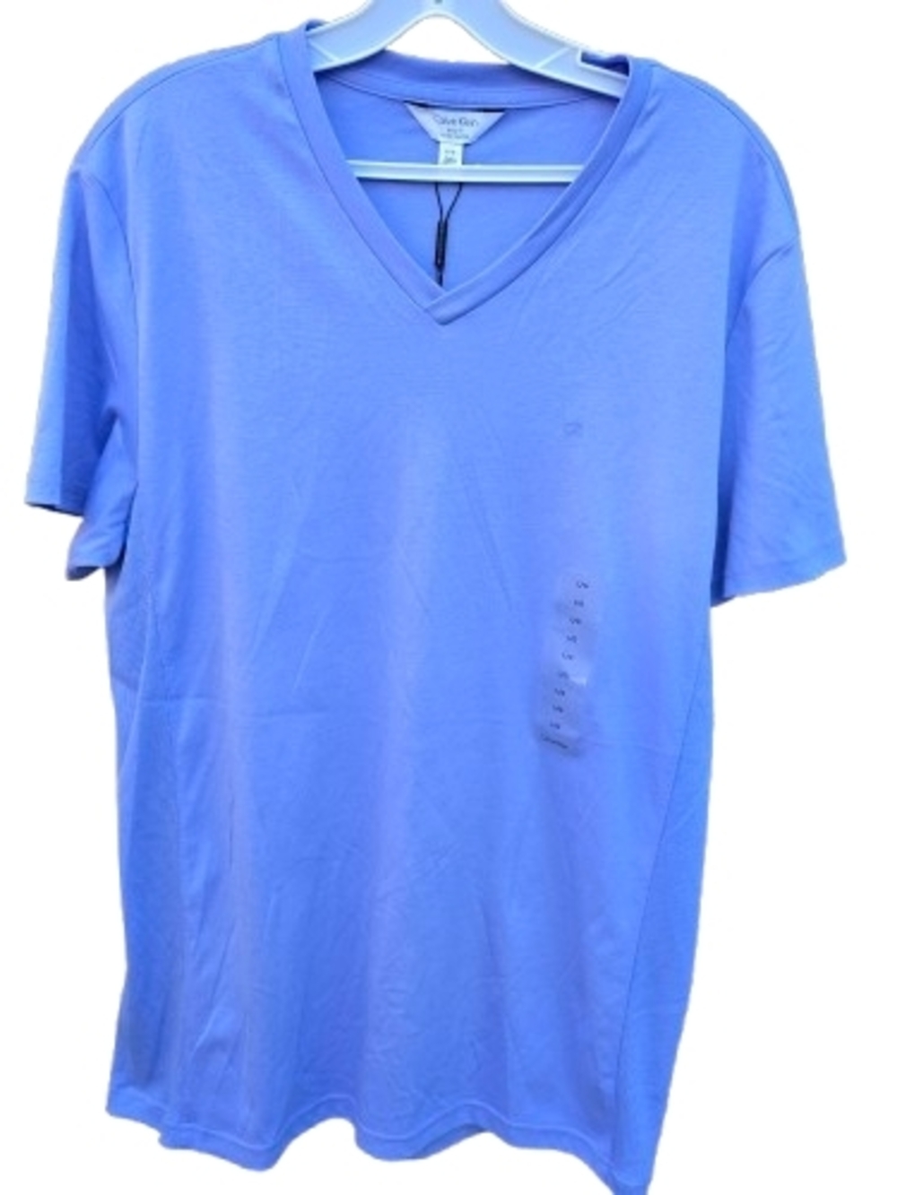 Calvin Klein Men’s Cotton V-Neck Purple T-Shirt  Size L/G - Picture 2 of 8